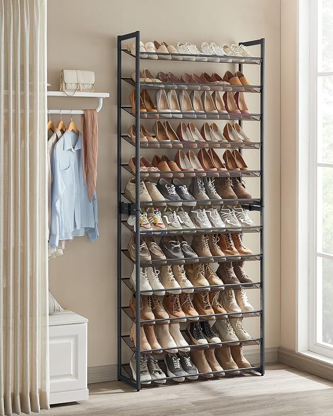 SONGMICS 12-Tier Stackable Shoe Shelf Set, Metal Shoe Storage - Image 8