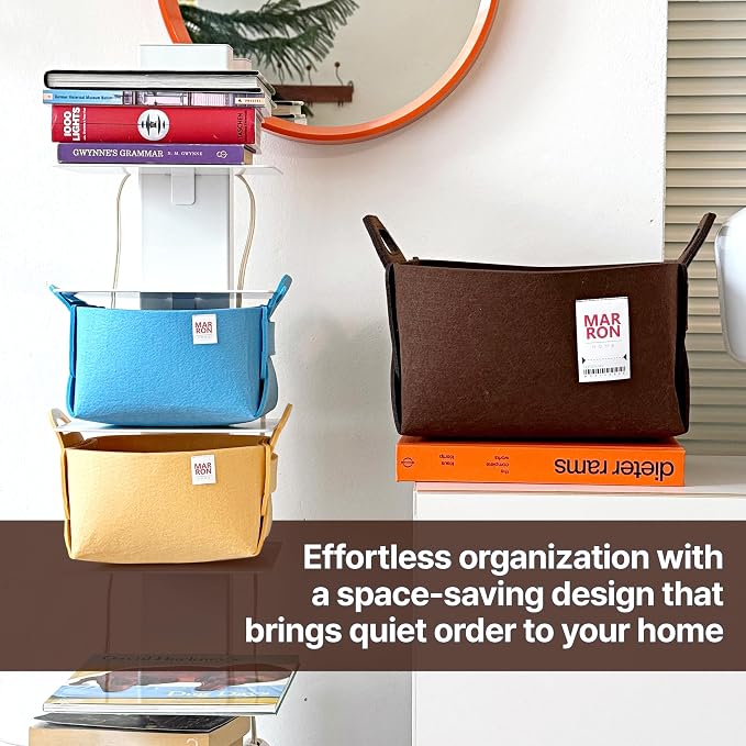 Collapsible Felt OLIVE Storage Bin Large 14.6"x9.4"x9.4" – Foldable Basket - Image 7