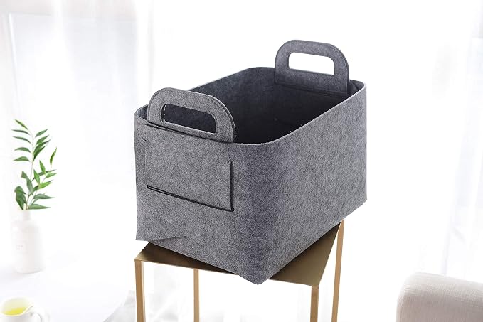 Minoisome Storage Basket Felt Storage Bin Collapsible& Convenient Box Organizer - Image 4