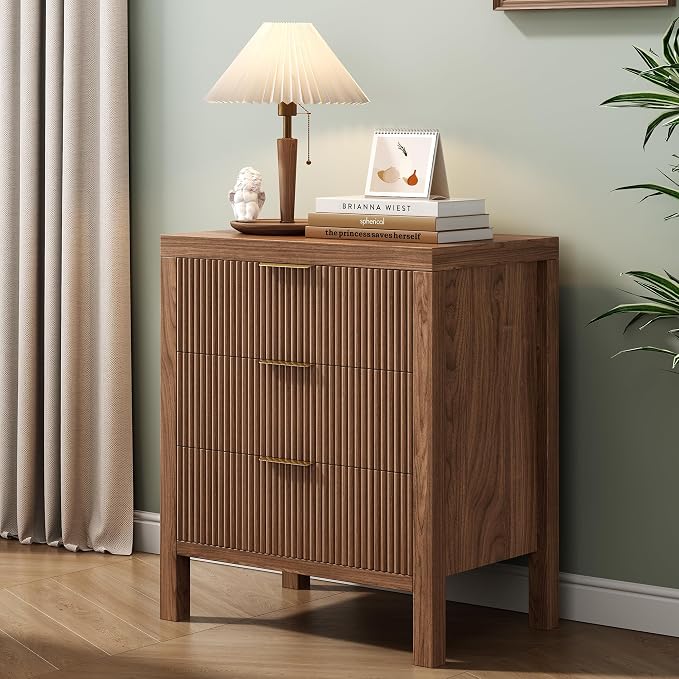 3 Drawer Dresser for Bedroom, Modern Wooden Chest by LSKTGA