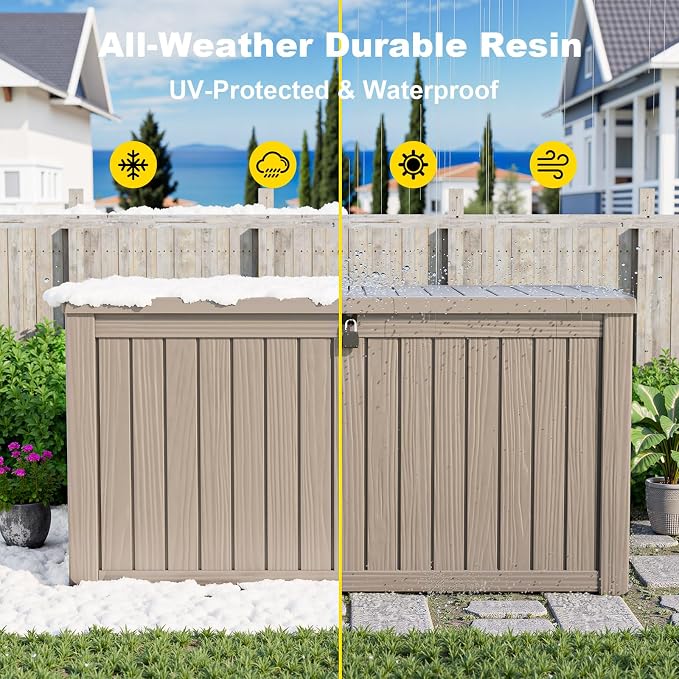 EasyUp 180 Gallon Outdoor Deck Box Waterproof, UV Resistant Resin Outdoor - Image 6