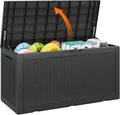 100 Gallon Outdoor Storage Box Waterproof, Resin Deck Box Doubles as 2-Person by Unknown