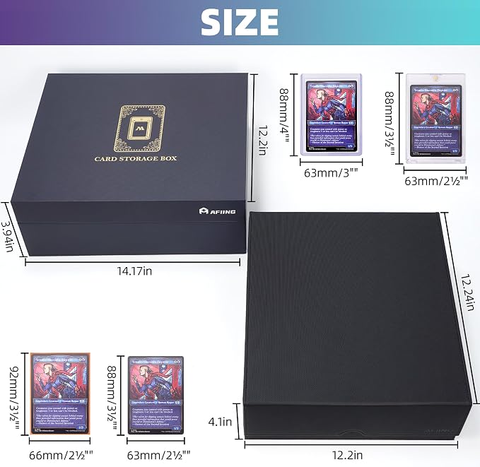 AFIING Trading Card Storage Box 6000+ Capacity – DIY Toploader Case w/ 24 - Image 5