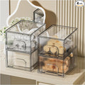 ZHIAI 4 Pack Clear Stackable Storage Drawer, Acrylic Drawer, Cosmetic Organizer by ZHIAI