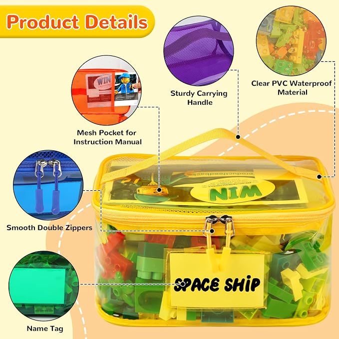 6 Pack Clear Toy Storage Bag - Image 4