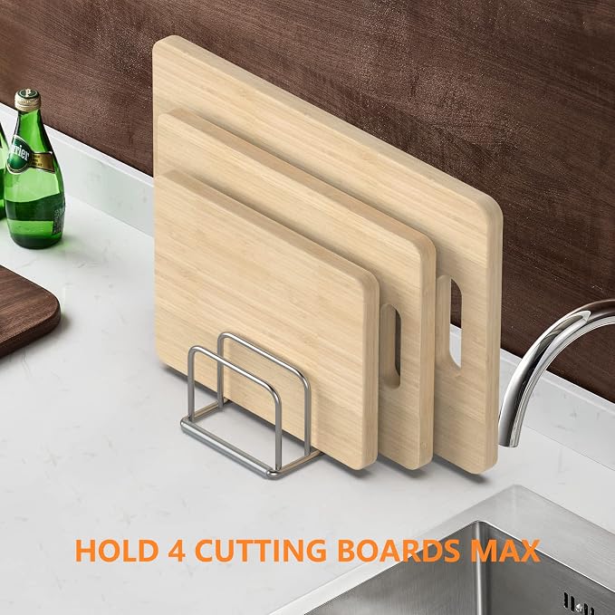 Cutting Board Organizer Stand Holder, 304 Stainless Steel Chopping Board Holder - Image 5