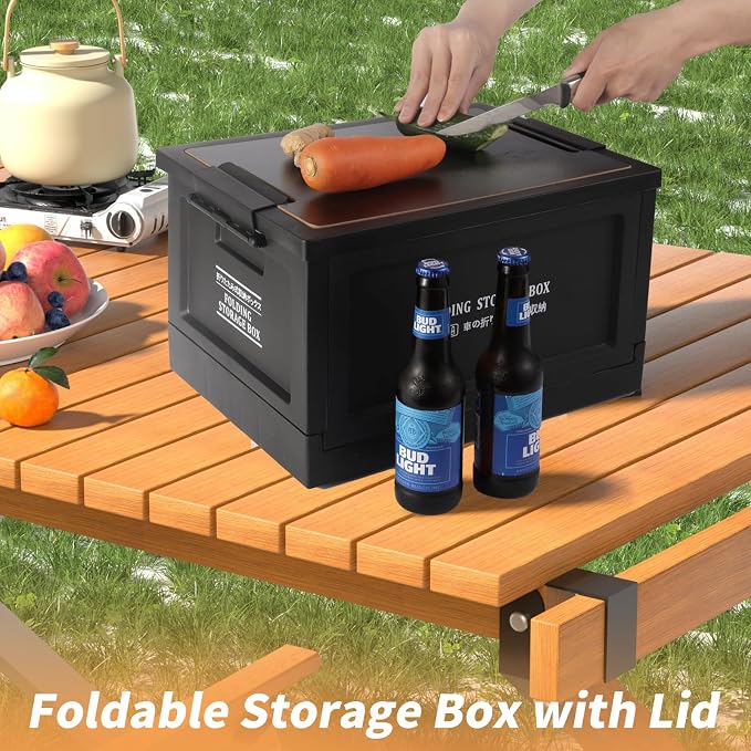 Collapsible Storage Bins with Lids, Portable Foldable Box with 2 Side Doors - Image 5