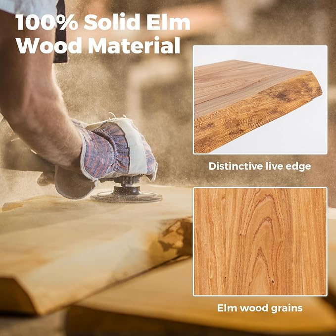 RICHFOCUS Live Edge Elm Floating Shelves - Image 5