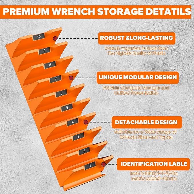 40PCS Modular Wrench Organizer Wrench Holder - Image 6