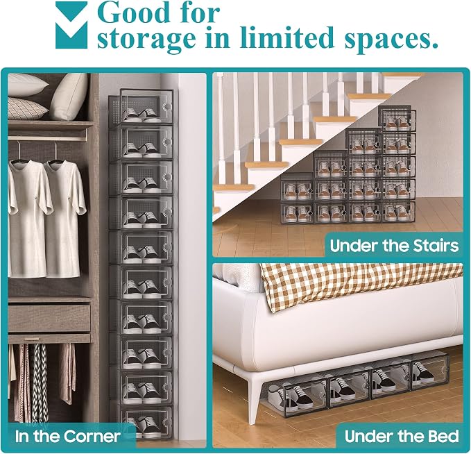Kuject Large Shoe Organizers Storage Boxes - Image 8