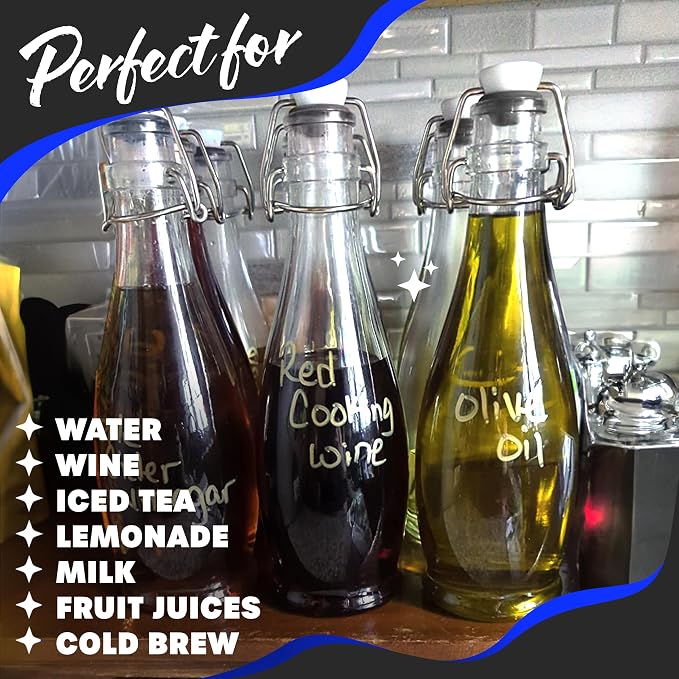Nevlers 17 Oz Teardrop Flip Top Glass Bottle 12 Pack | Swing Top Glass Bottles - Image 6