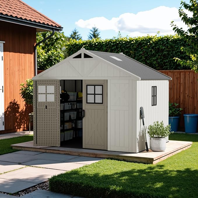 Devoko 10x8 FT Resin Outdoor Storage Shed - Image 8