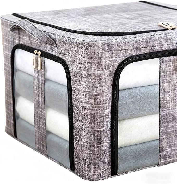 Clothes Organizer, Space-Saving Design, 50×40×33cm, 66L Waterproof Stackable Bag - Image 4