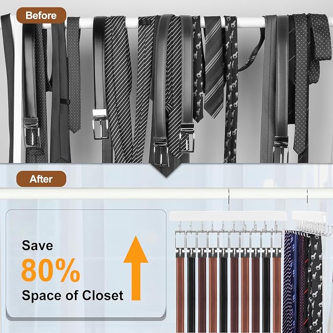 TOPIA HANGER 20 Hooks 2 in 1 Belt Tie Hanger - Image 2