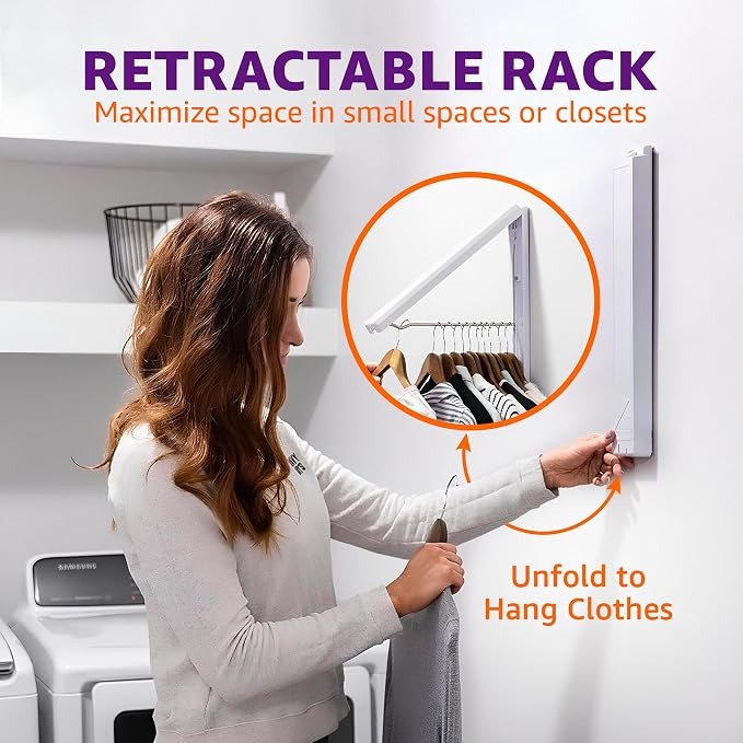 InstaHanger - Wall Mounted Drying Rack - The Original Collapsible Clothes - Image 3