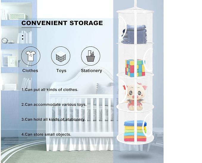 Libeder Mesh Hanging Storage Space Saver Bags Organizer, Foldable Storage - Image 6