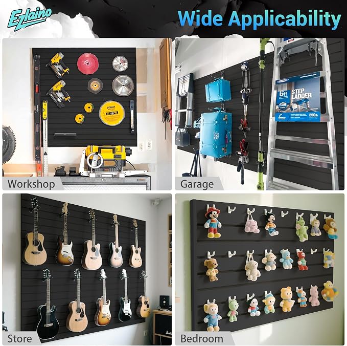 Ezlaino Slat Wall 4FT x 4FT, Versatile PVC Slatwall Paneling w/Long-Lasting - Image 7