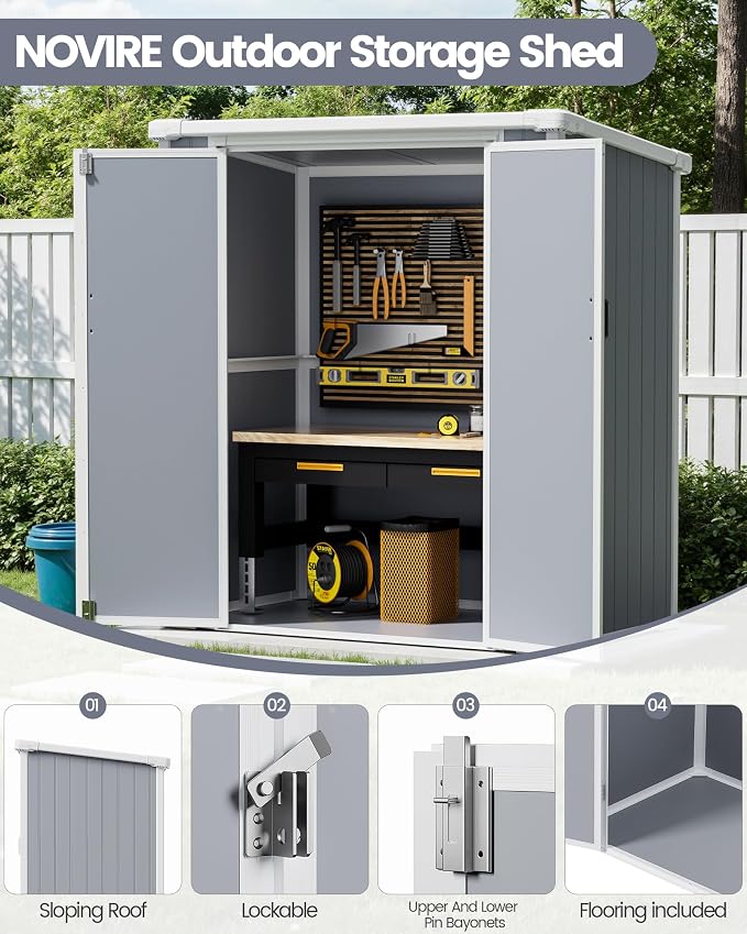 5x3 ft Outdoor Storage Shed - Image 5