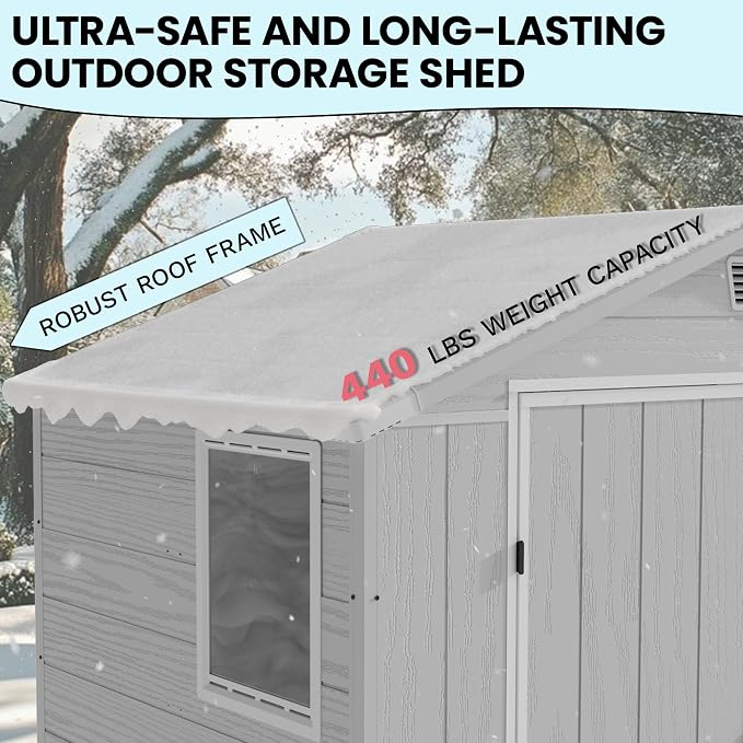 Devoko 6x4 FT Plastic Outdoor Storage Shed - Image 4