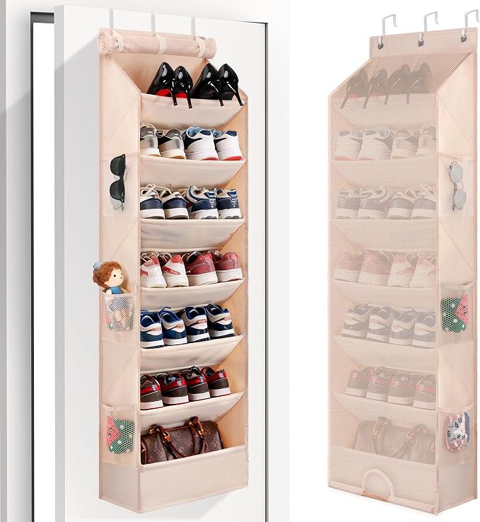 7 Tier Over The Door Shoe Organizer, Hanging Shoe Rack by Outink