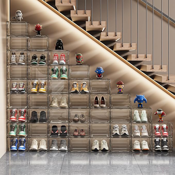 Thicken Sturdy Shoe Storage Boxes Stackable Shoe Organizer - Image 2