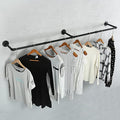 Industrial Pipe Clothes Rack, Heavy Duty 60inch Iron Garment Rack Wall Mounted by Oroonoko