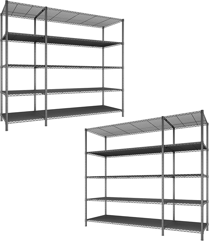 70.8H Wire Shelving Rack, 5Tier Metal Shelving Unit, 1400LBS Heavy Duty Storage by Romorgniz