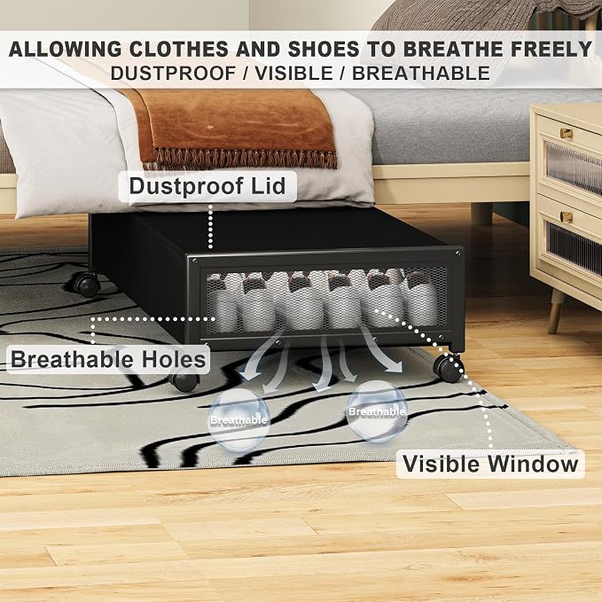 2 Pack Under the Bed Storage Containers, 36 inch Long Underbed Storage - Image 4