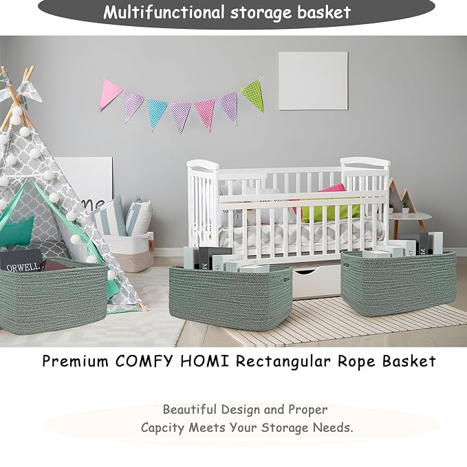 COMFY-HOMI Cotton Rope Woven Basket - Image 7