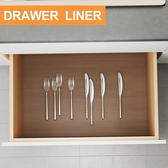 FLPMIX Kitchen Cabinet Liner Clear: Translucent Grey Easy to Cut Drawer Mat 12" - Image 2