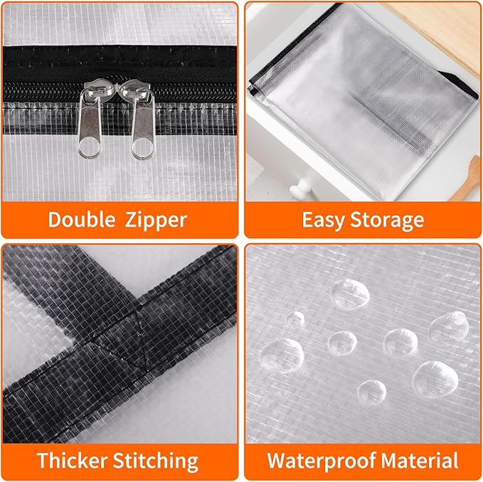 6 Pack Clear Storage Bags for Comforter, Clothes & Bedding, Plastic Blanket - Image 3