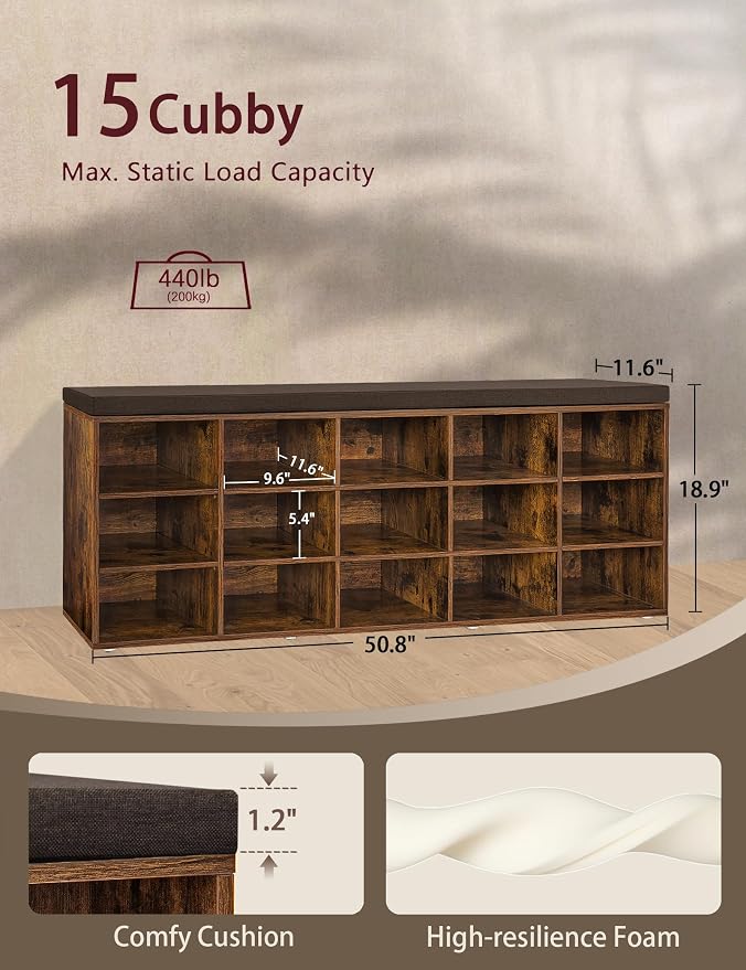 DINZI LVJ Shoe Storage Bench - Image 3