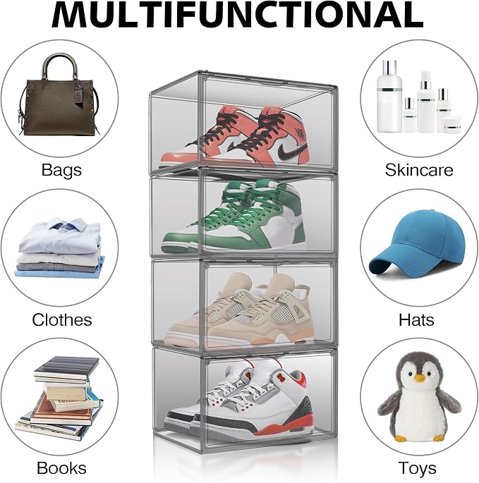 12 Pack Large Shoe Organizers Storage Boxes - Image 3