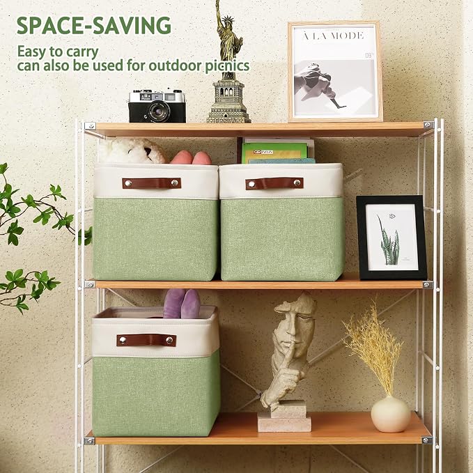 13 Inch Cube Storage Bins, Foldable Storage Basket - Image 6