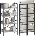 Homeiju Folding Bookshelf, 4 Tier Bookcase Foldable Shelf by Homeiju