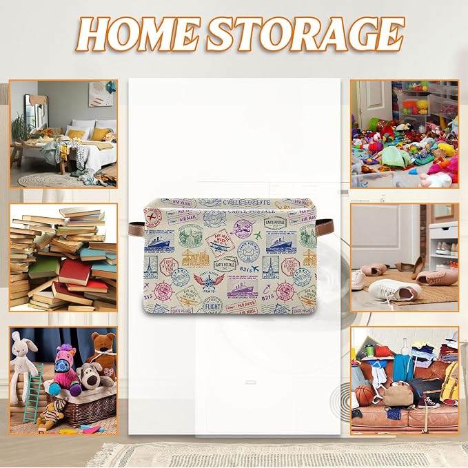 Rectangle Cruise Ship Nursery Storage Basket, Collapsible Storage Box Bin - Image 4