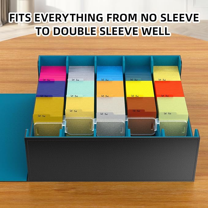 AFIING 4-Row Trading Card Storage Box – Holds 3200+ Cards, 48 Dividers & 4 - Image 7