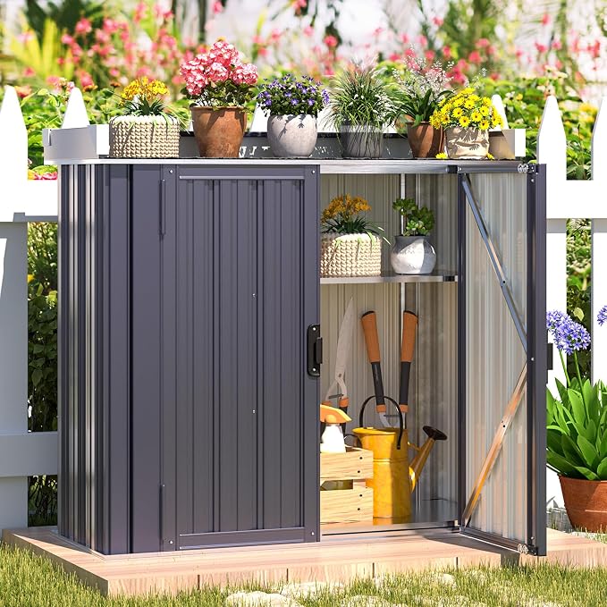 AECOJOY Outdoor Storage Cabinet Waterproof, Potting Workbench Table - Image 3