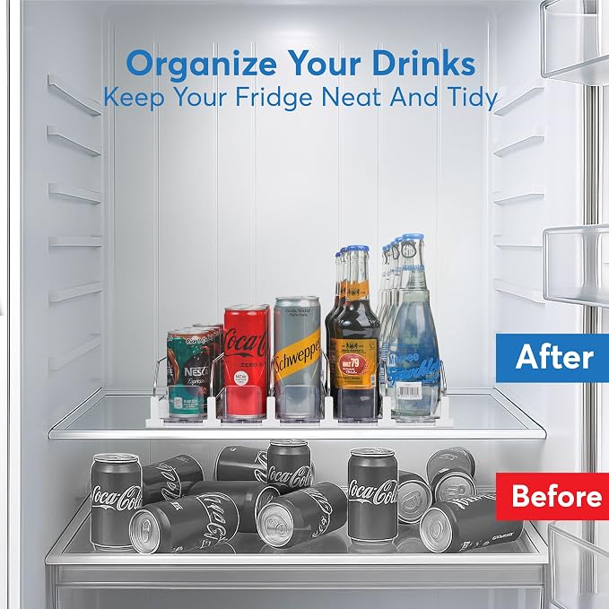 Dwella Drink Organizer for Fridge – 3-Tier Can Dispenser for Fridge, - Image 5