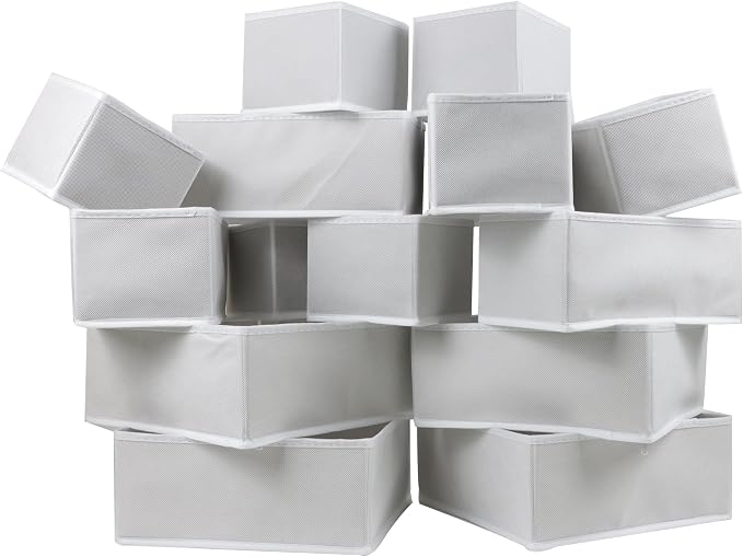 16 Pcs Drawer Organizer, Fabric Closet Organizer and Storage Baskets, Foldable - Image 5