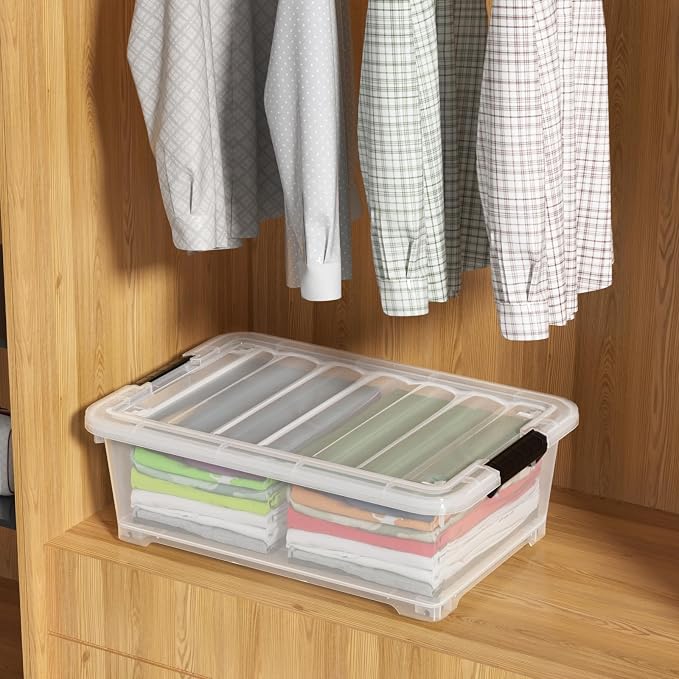 4 Packs 20 L Clear Plastic Underbed Storage Bins - Image 5