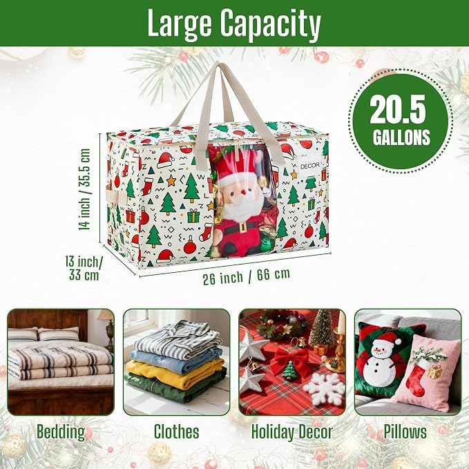 VENO 4 Pack Moving Bags, Large Christmas Storage Bins - Image 4