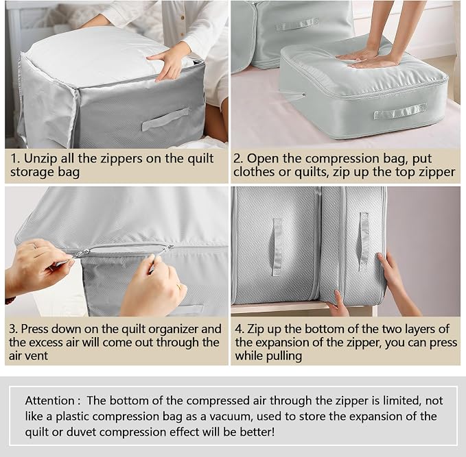 4 Pack Space Saving Comforter Storage Bag - Image 6