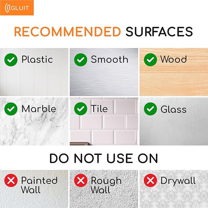 GLUIT Adhesive Wall Hooks for Hanging Heavy Duty 22 lbs Hooks for Walls No - Image 3