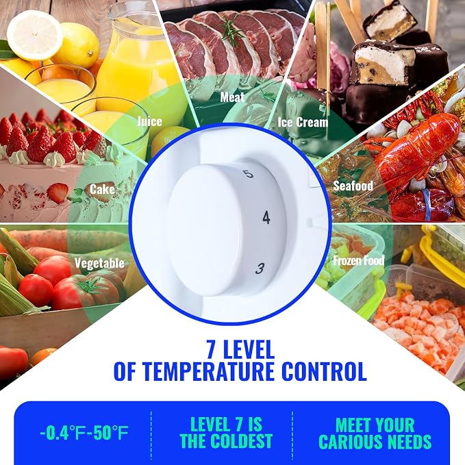 Mini Refrigerator with Freezer Small Fridge Double Door Side Drink Holder - Image 4