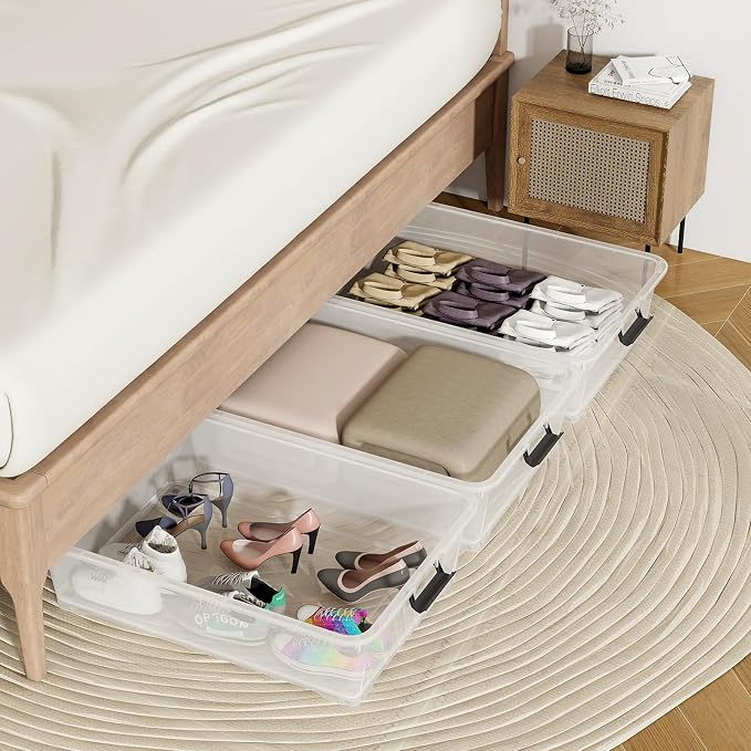 3 Packs 50 QT Plastic Under Bed Storage Bins - Image 5