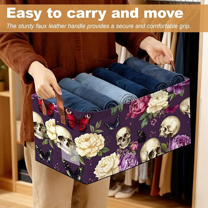 Purple Flower Skeleton Storage Bins - Image 6