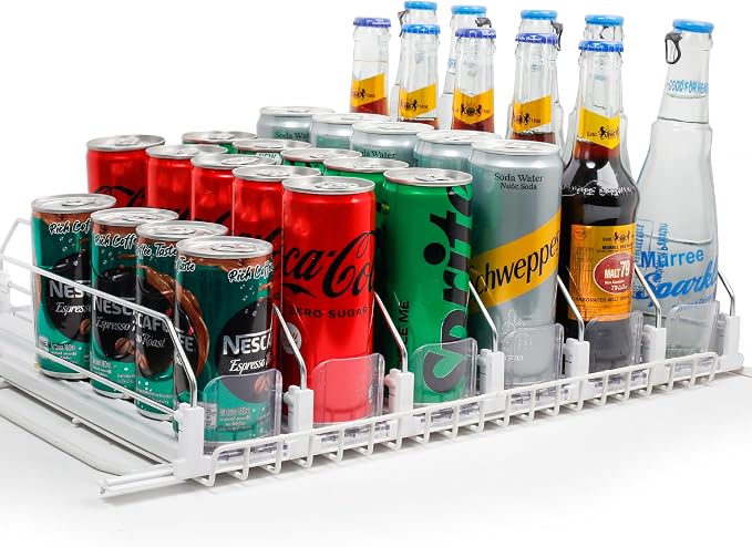 Dwella Drink Organizer for Fridge – 6-Tier Can Dispenser for Fridge, by Unknown