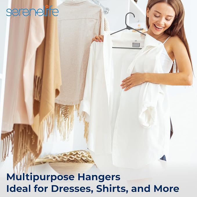 SereneLife 150 Pack Plastic Hangers, Lightweight, Space Saving Clothes - Image 7