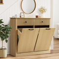 Grepatio Tilt Out Fluted Laundry Hamper Cabinet, 22 Gallon Double Hidden by Takesyoutohaveawonderfullife